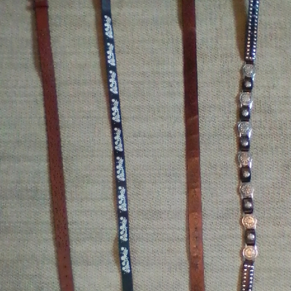 Women's Brown and Black Leather Belts Set